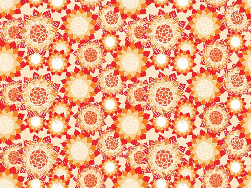 Floral pattern (colorways+fabric mockup) - image 3 - student project