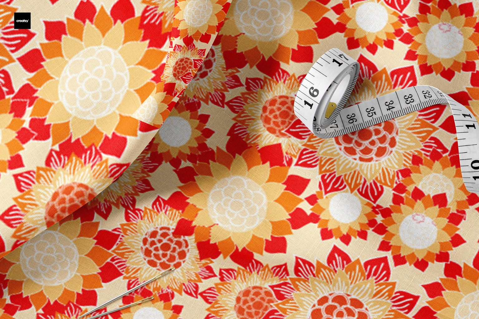 Floral pattern (colorways+fabric mockup) - image 12 - student project