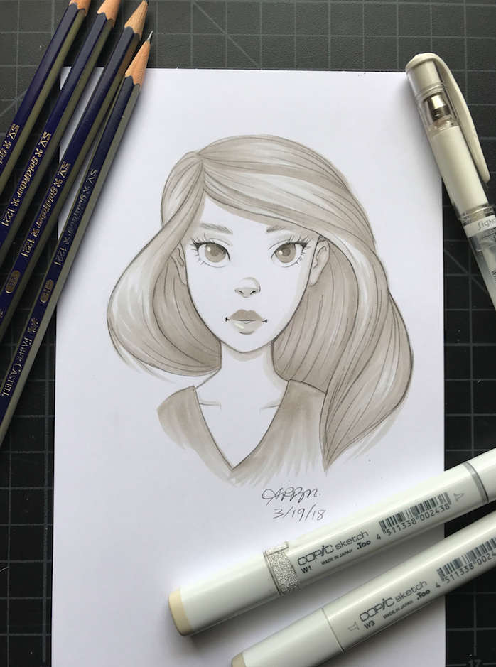 Portrait with Copic Markers - image 4 - student project