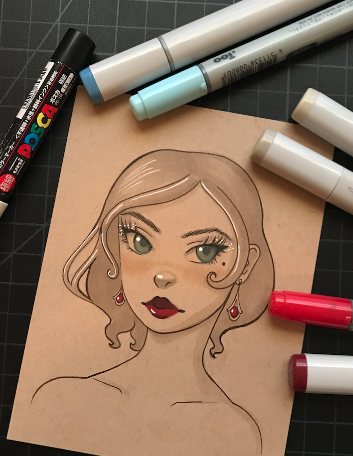Portrait with Copic Markers - image 1 - student project