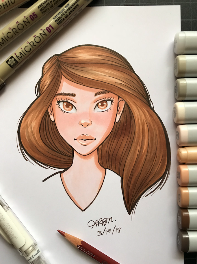 Portrait with Copic Markers - image 3 - student project