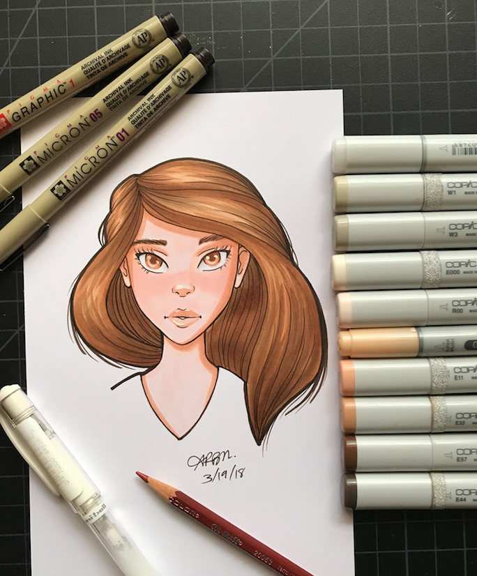 Portrait with Copic Markers - image 2 - student project