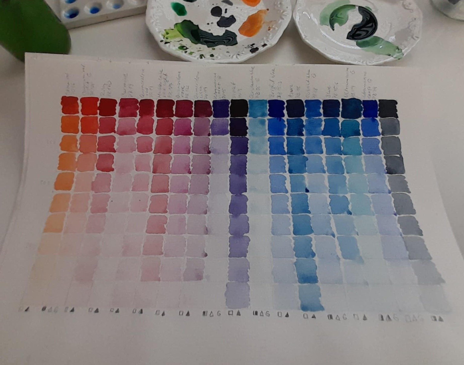Watercolor sample swatches - image 2 - student project