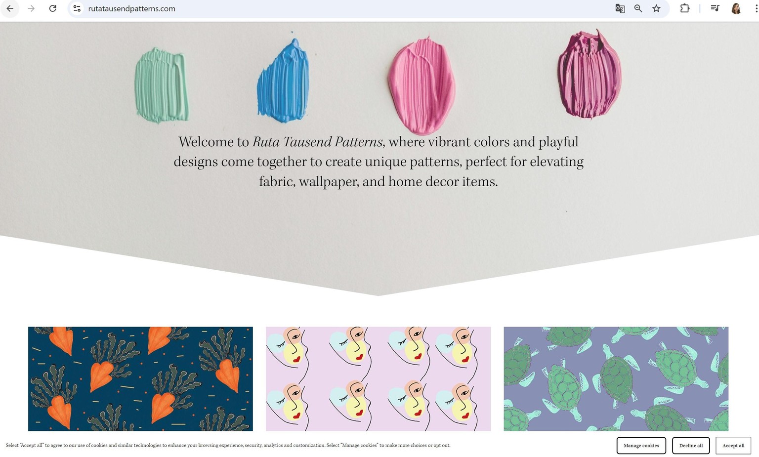 Ruta Tausend Patterns - my website - image 1 - student project