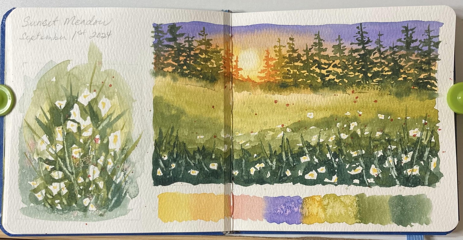 Sunset Meadow in Gouache - image 3 - student project