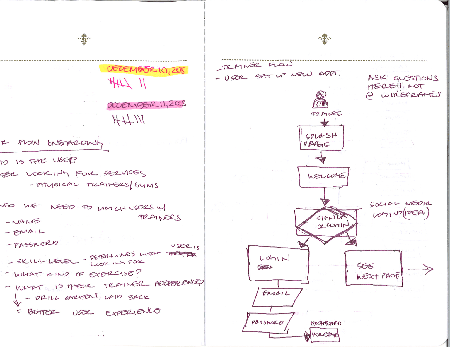 Userflow for Exercise App - image 1 - student project