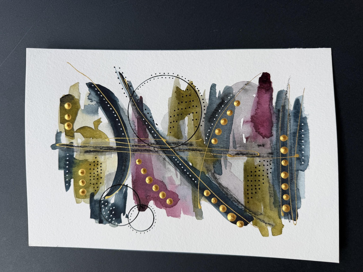 Graphite & Watercolor Abstracts - image 6 - student project