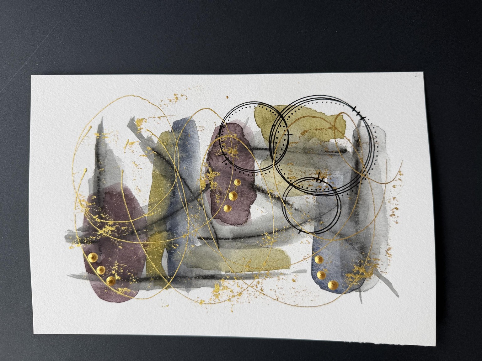 Graphite & Watercolor Abstracts - image 7 - student project
