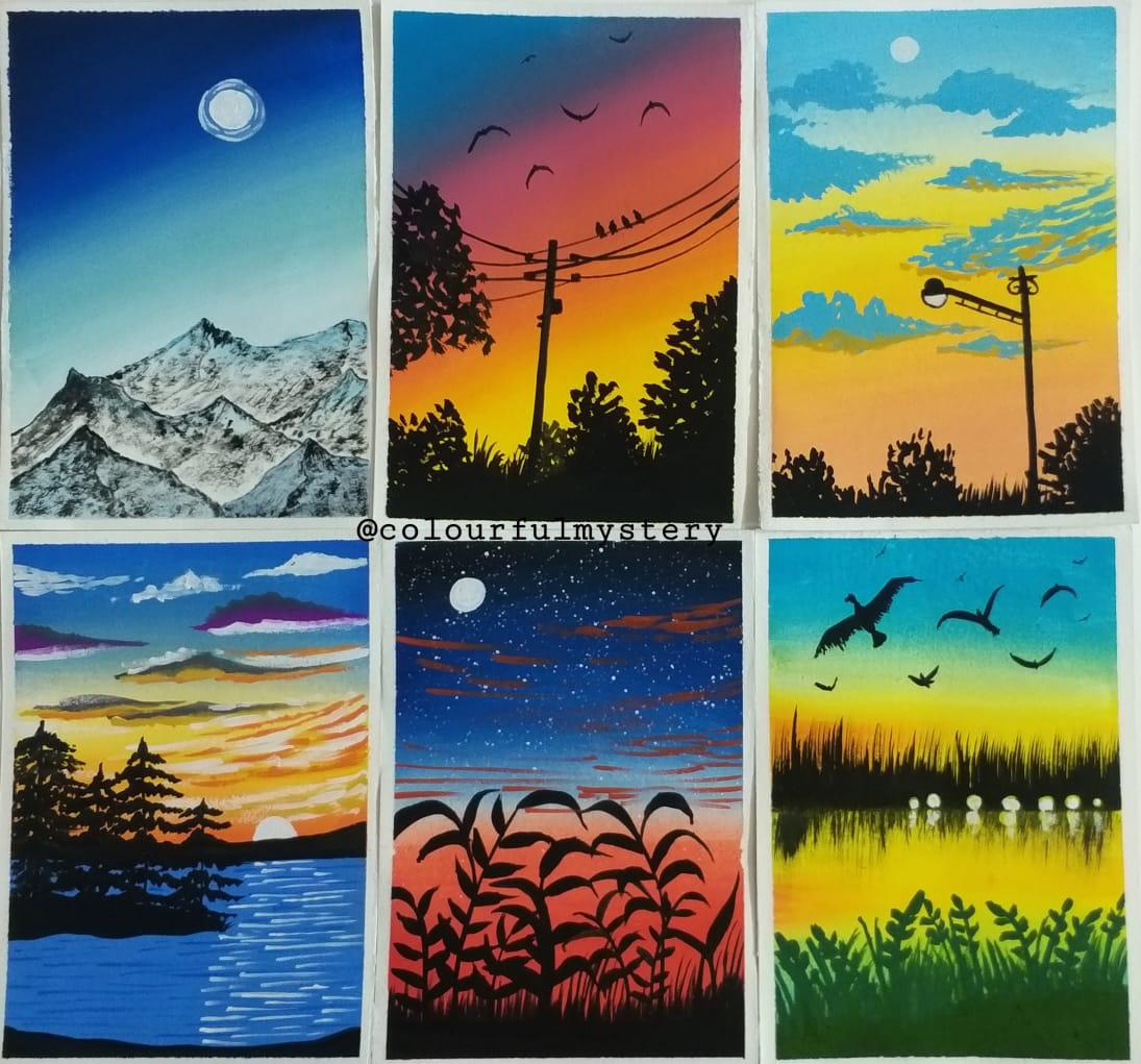 Mini gouache Landscapes - image 1 - student project