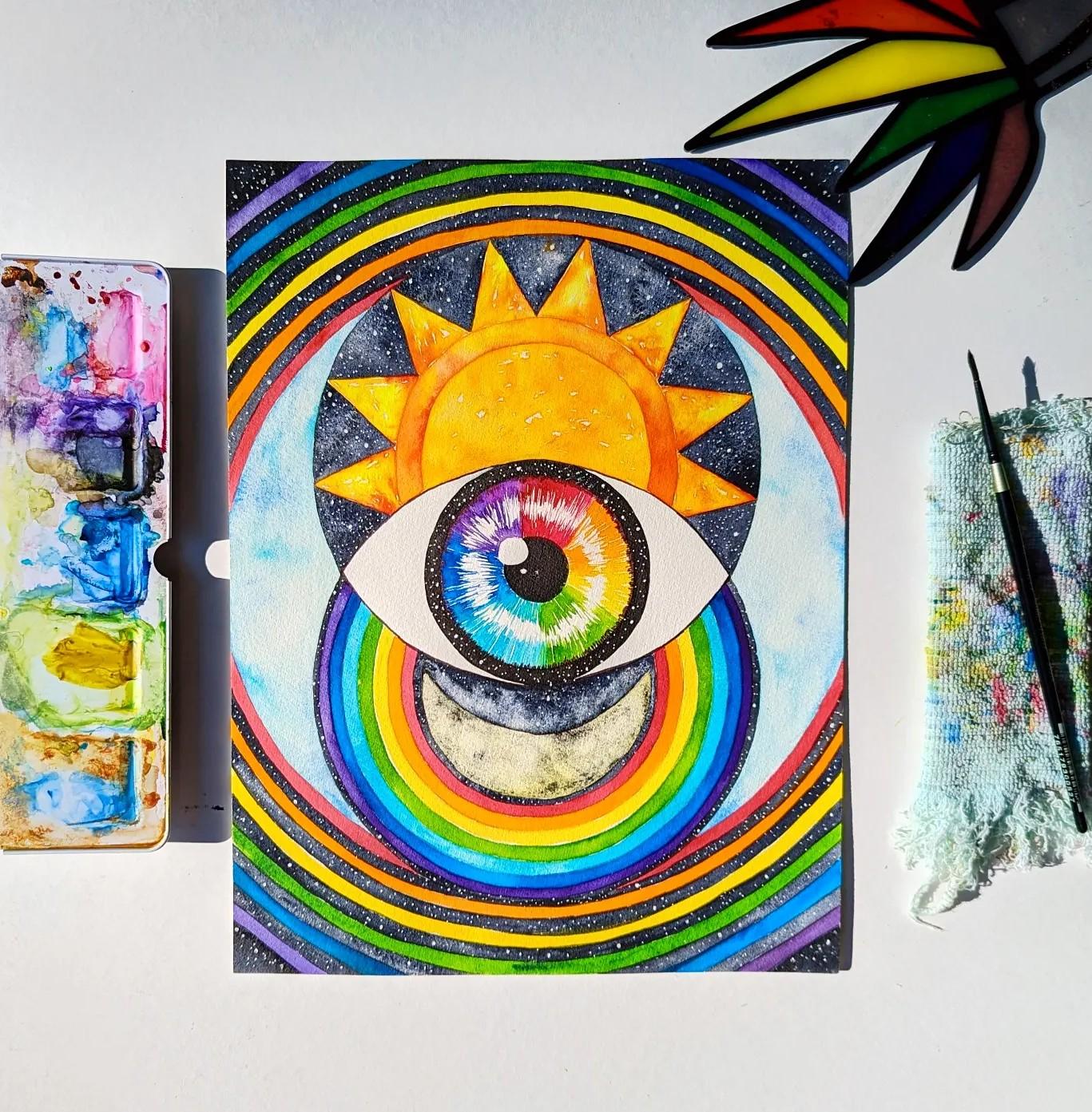 Rainbow Eye Vesica Piscis - image 1 - student project