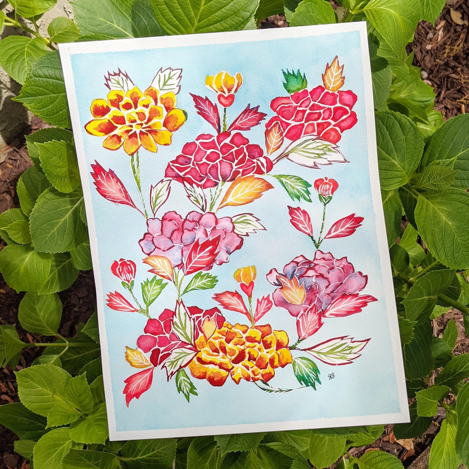 Watercolor Floral Pattern - image 1 - student project