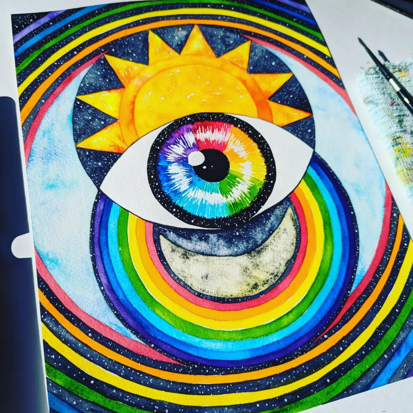 Rainbow Eye Vesica Piscis - image 2 - student project
