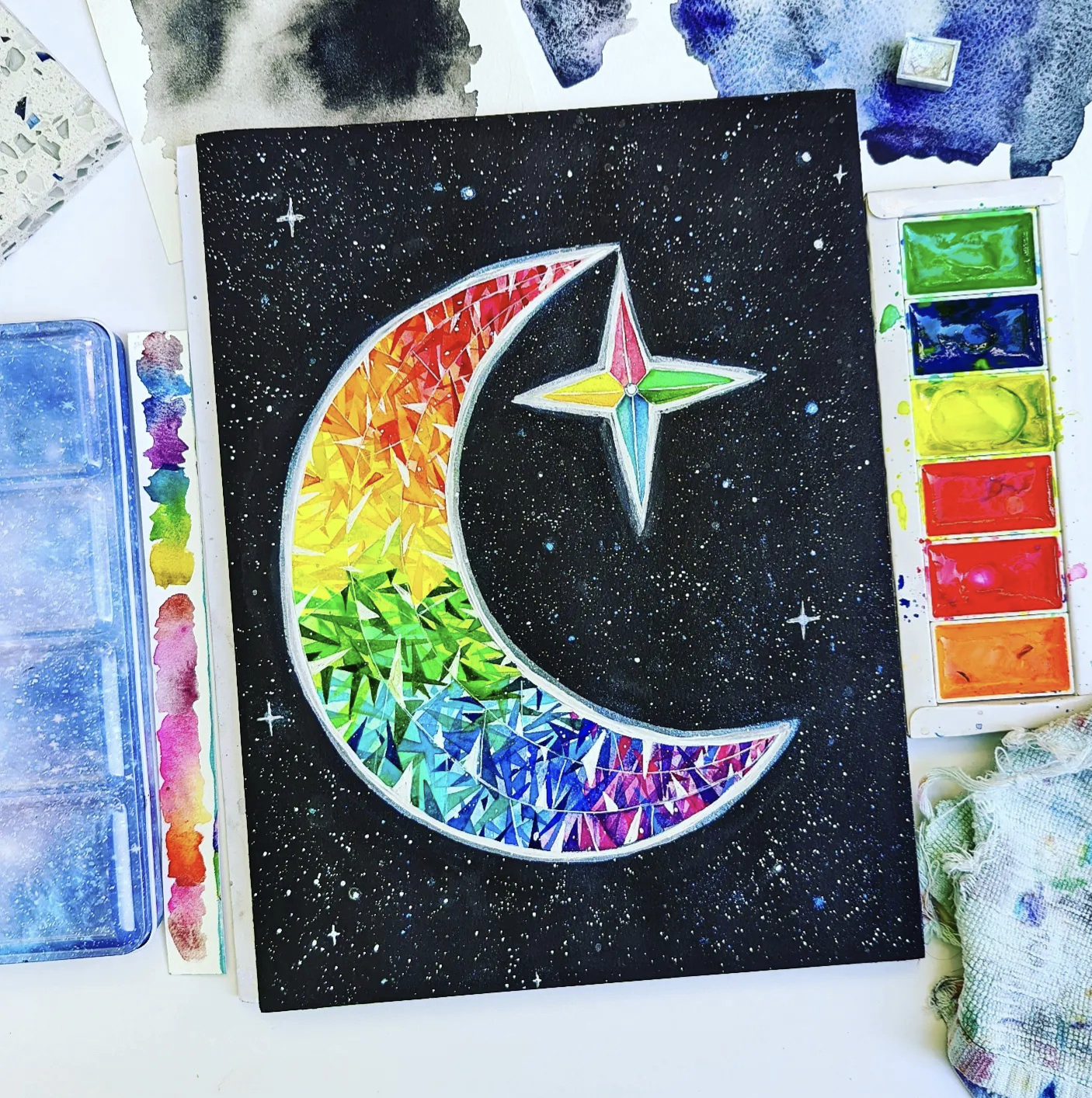 Gemstone Crescent Moon - image 4 - student project