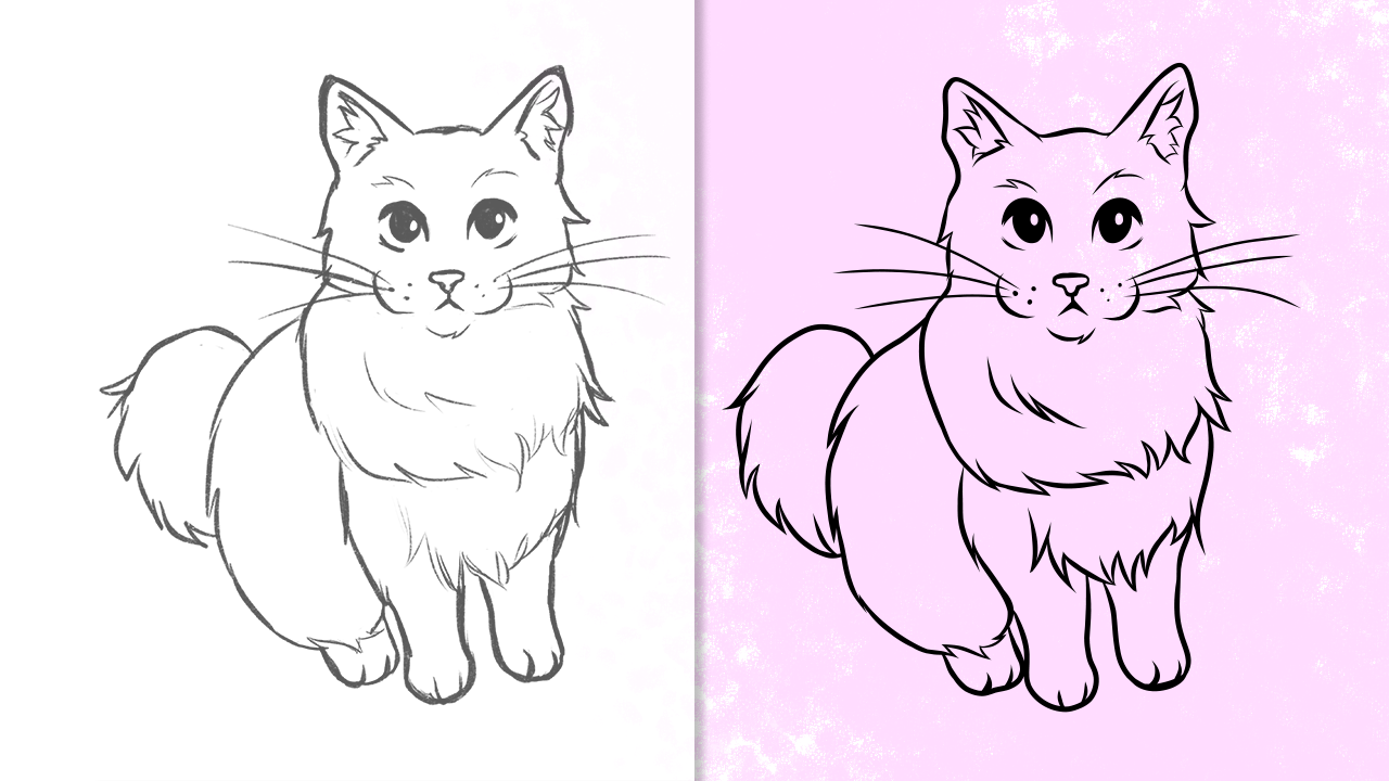 Vector Cat Lineart - image 1 - student project