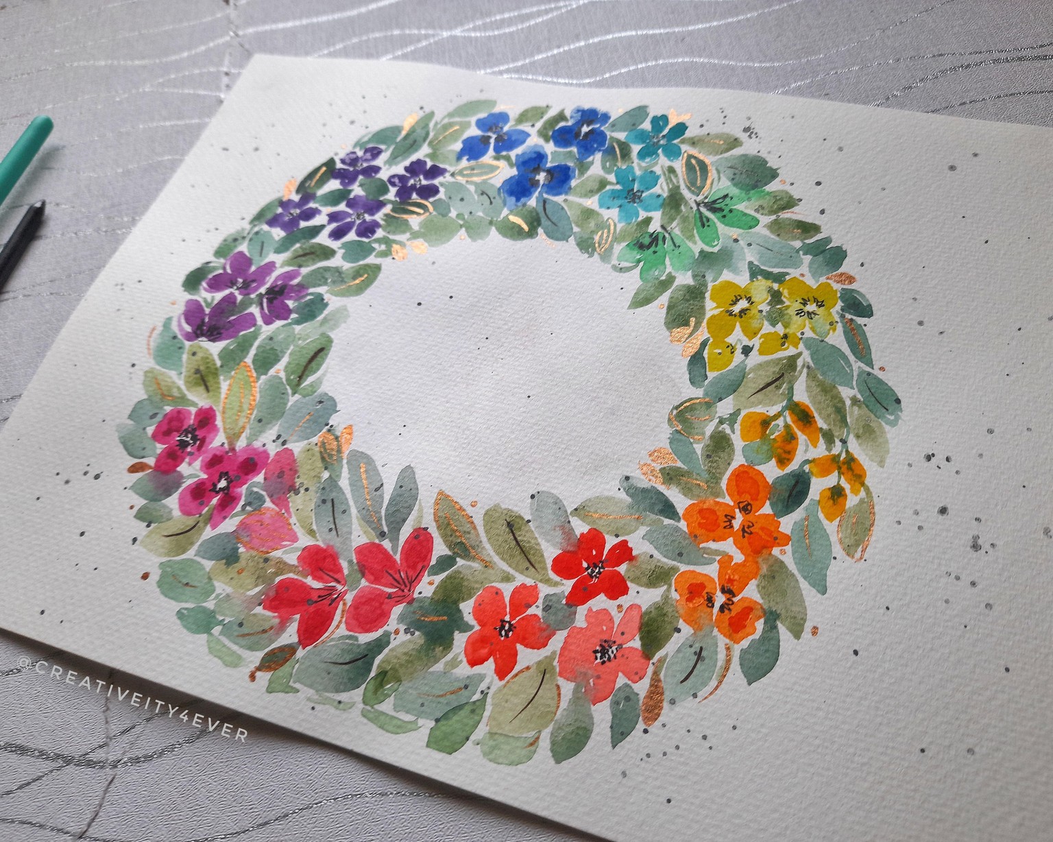 Metallic Watercolour Embellishments - image 1 - student project