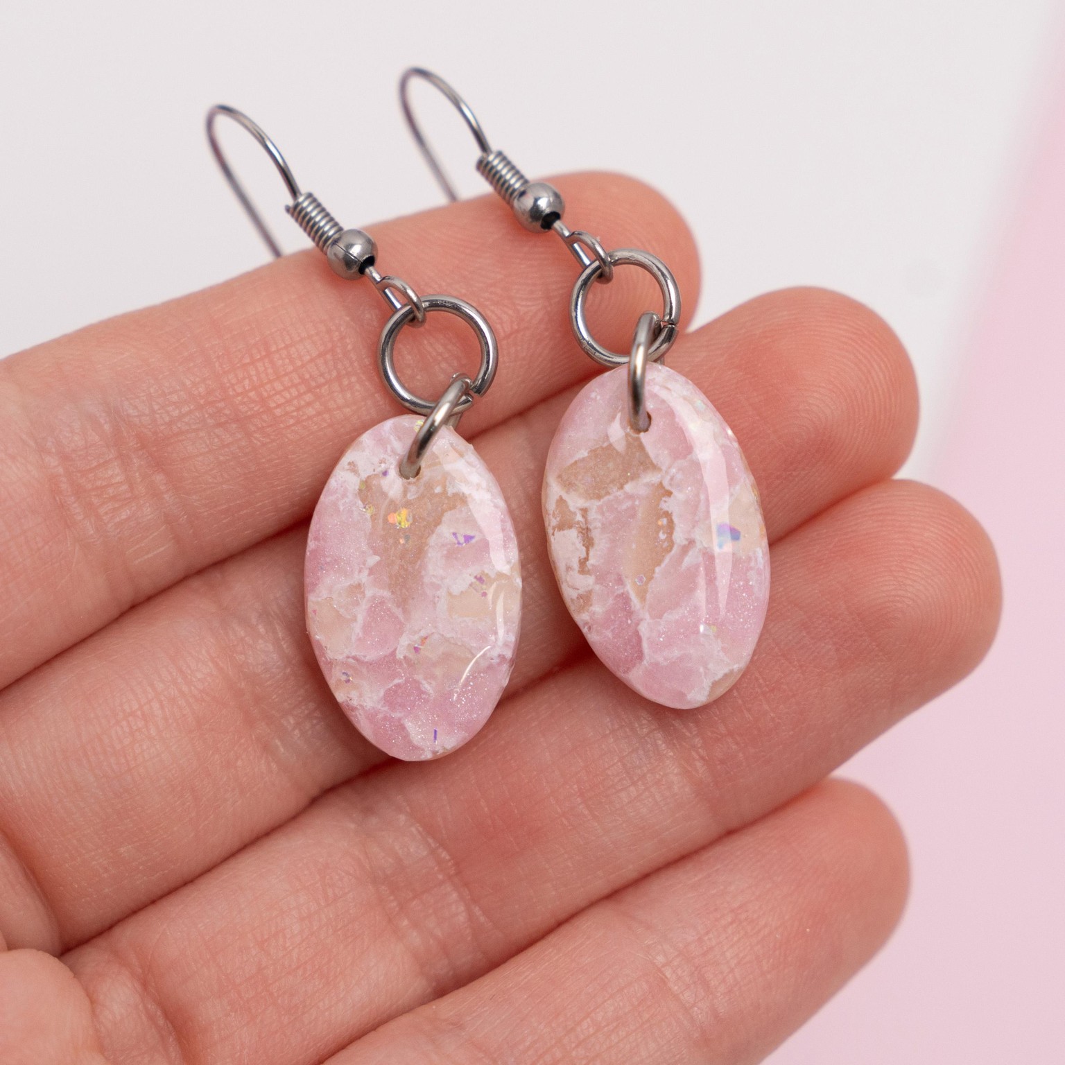 My Marbled Earrings - image 4 - student project