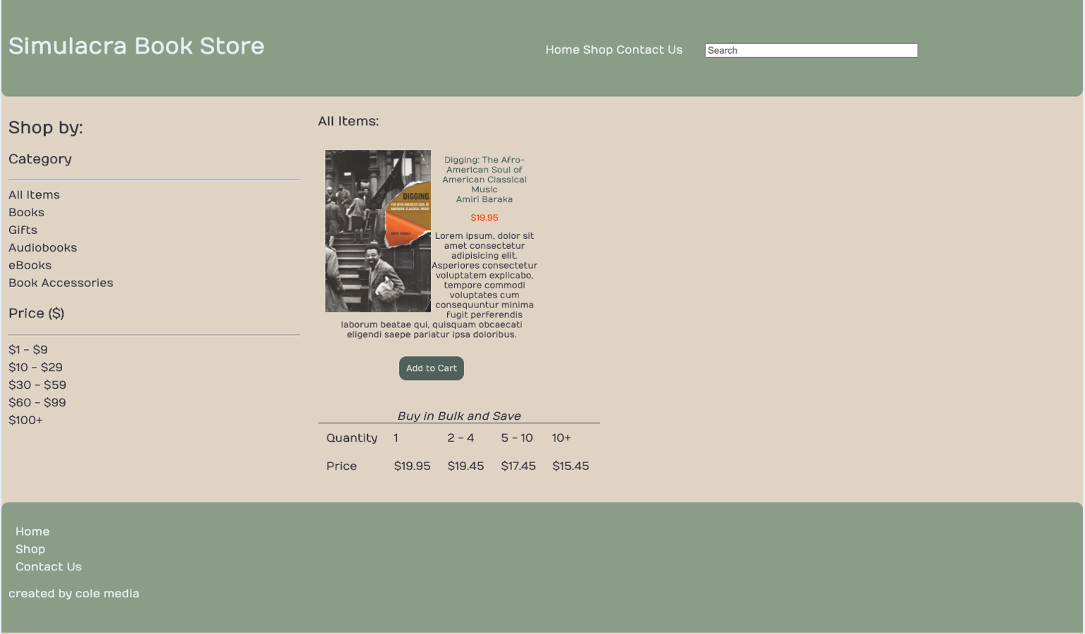 My work so far. I decided to do a bookstore instead as I follow along. - image 1 - student project
