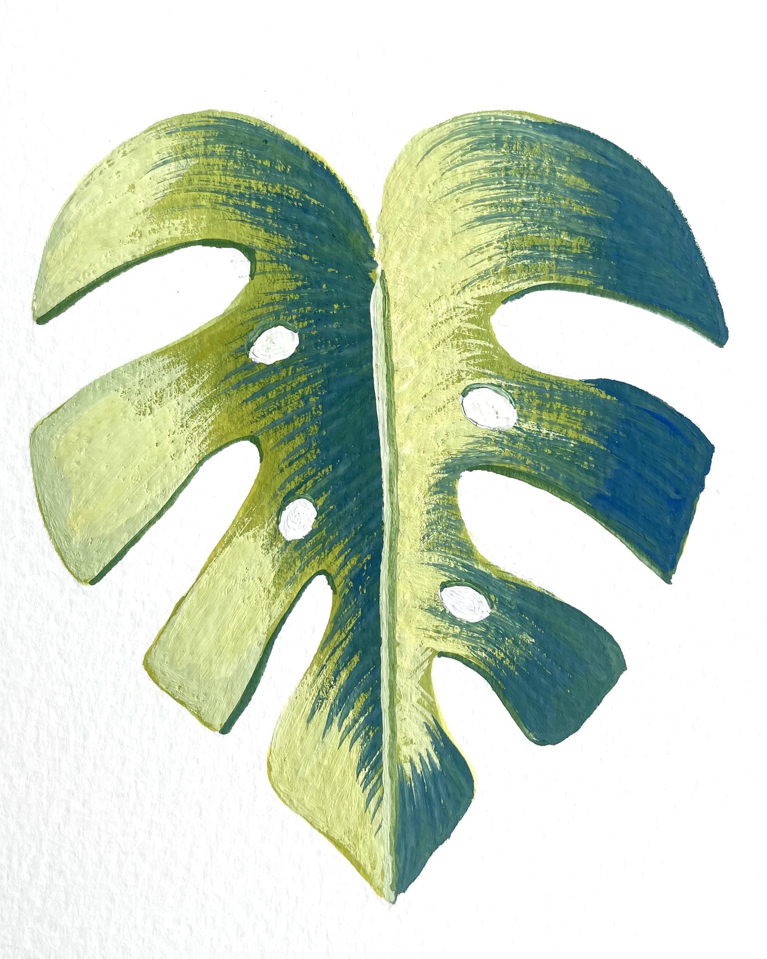 Tropical leaves in gouache - image 5 - student project