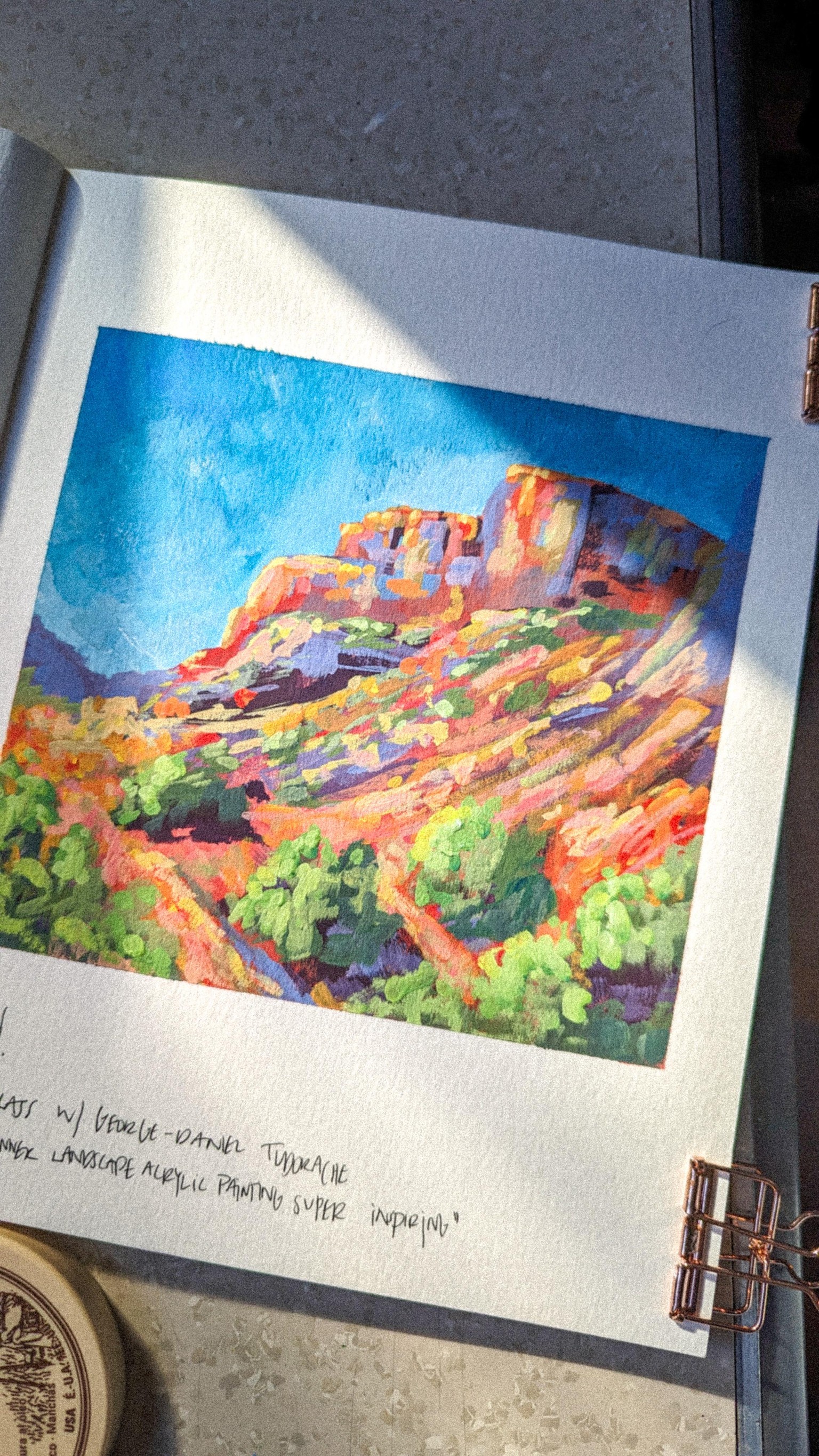 Acrylic gouache landscape painting - image 1 - student project
