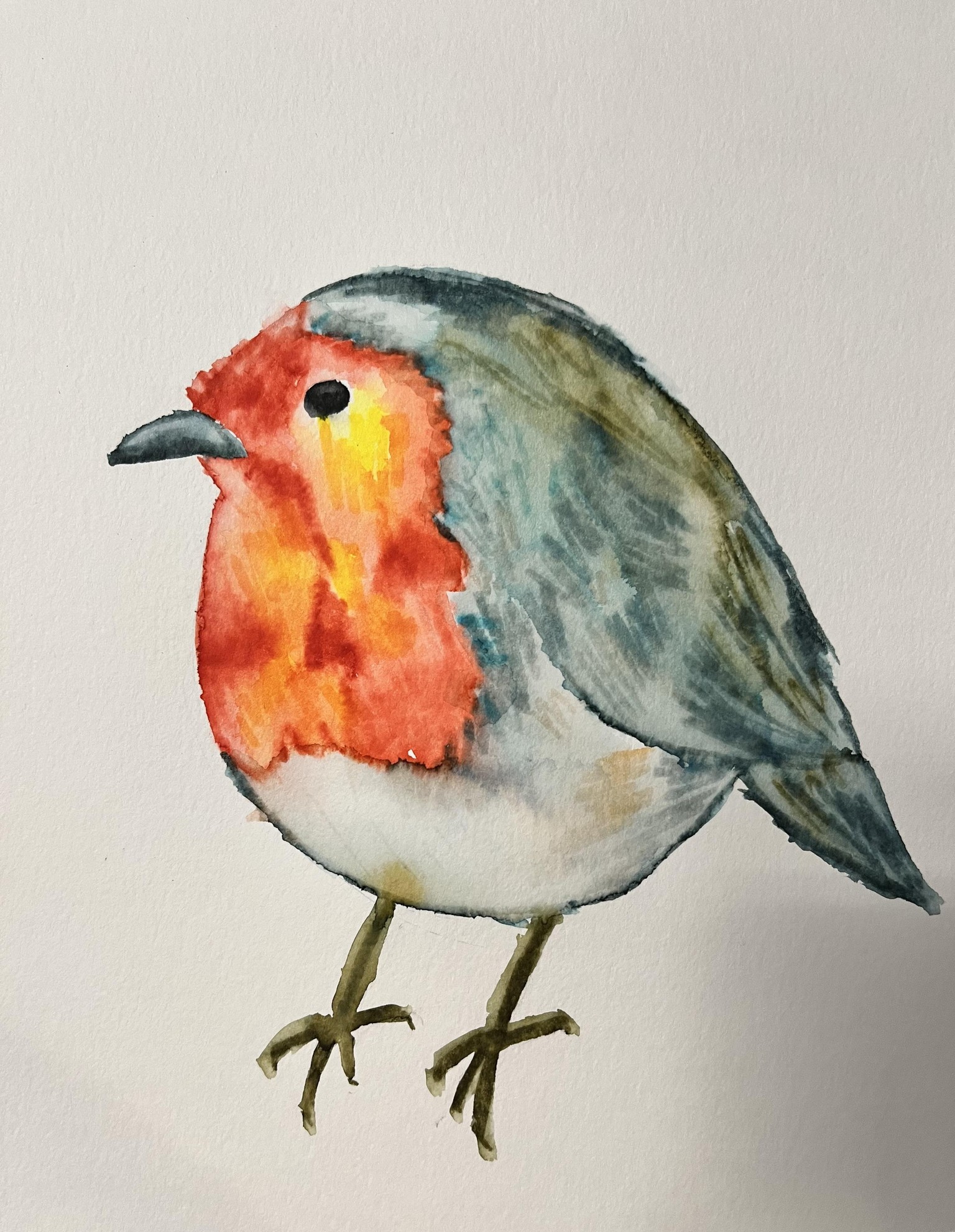 Water Based Marker Painting - Robin - image 1 - student project