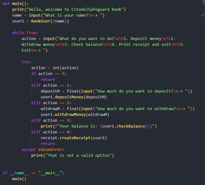 CitadelSafeguard Bank - image 2 - student project