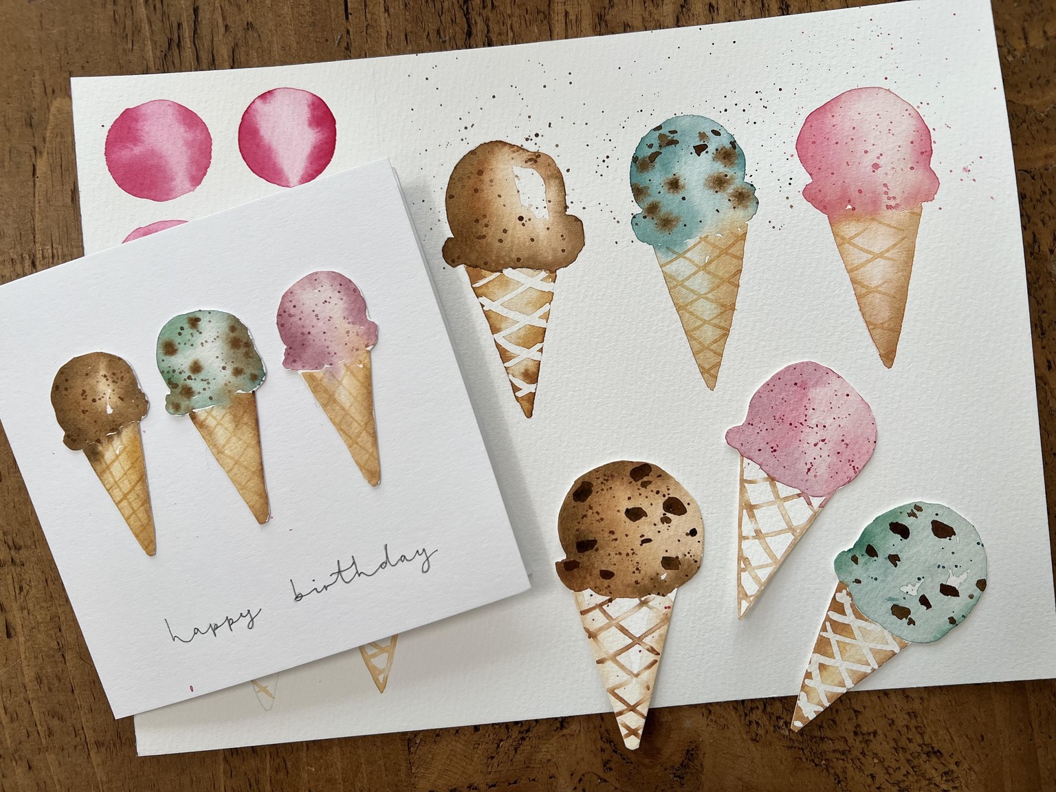 Watercolour Styles: Ice Cream Painted in 3 Ways - image 2 - student project