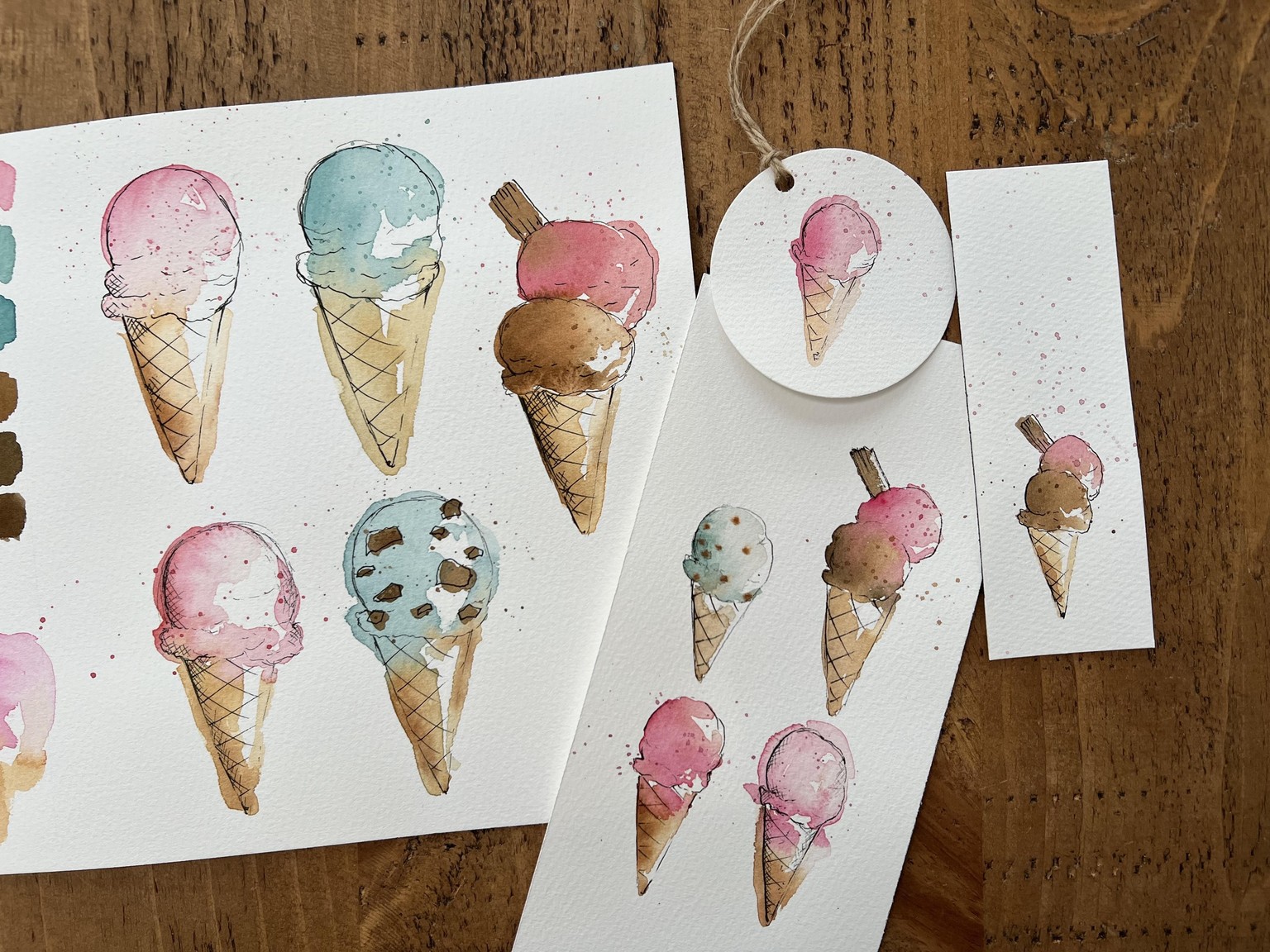 Watercolour Styles: Ice Cream Painted in 3 Ways - image 1 - student project
