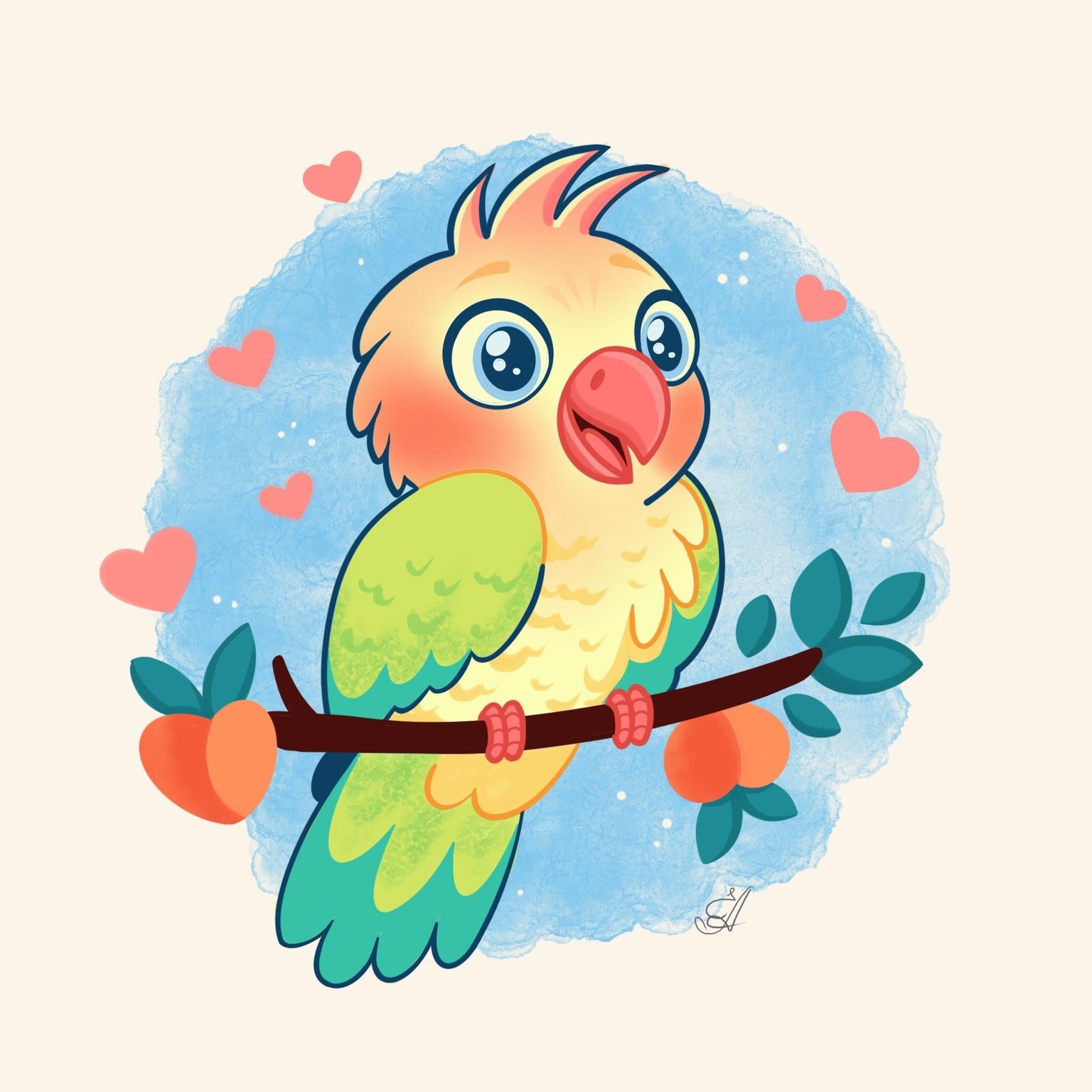 Cute Kawaii Parrot - image 1 - student project