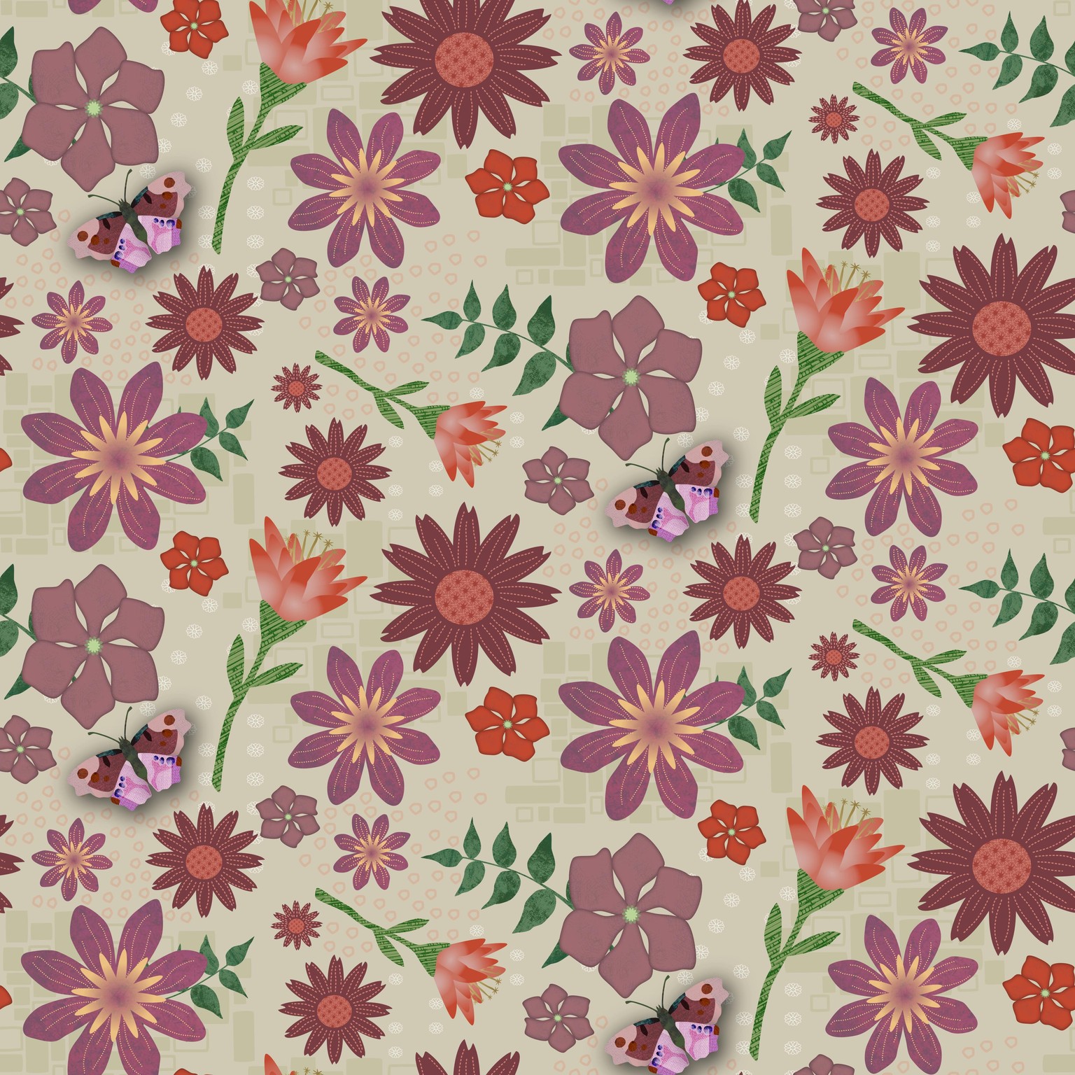 Floral half drop - image 1 - student project