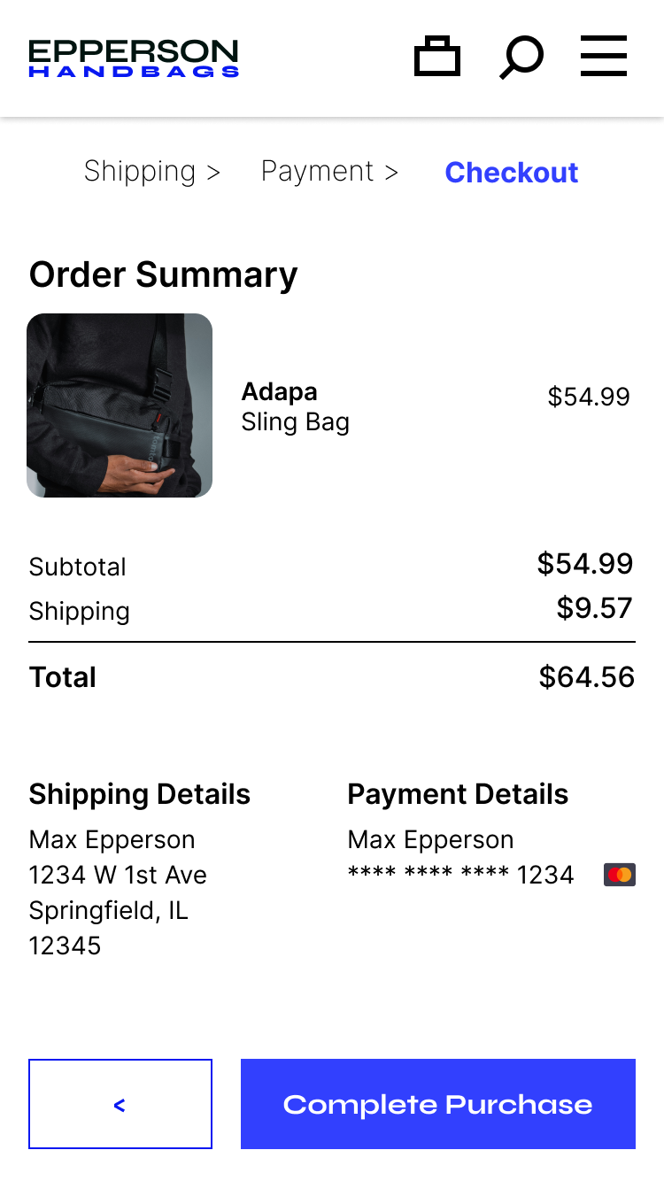 Epperson Handbags - Figma UI UX Design Essentials - image 24 - student project