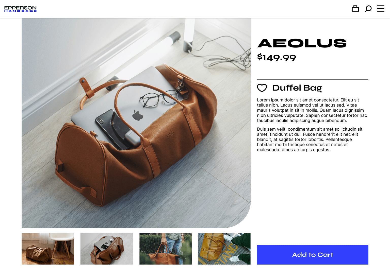 Epperson Handbags - Figma UI UX Design Essentials - image 5 - student project