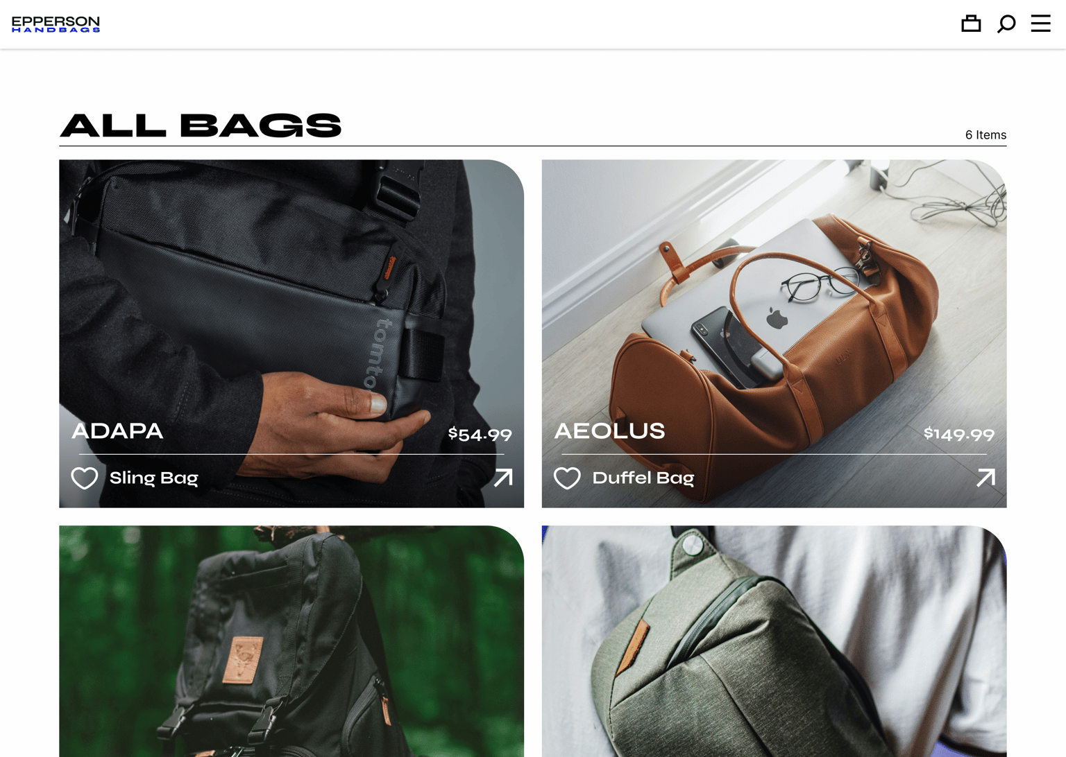 Epperson Handbags - Figma UI UX Design Essentials - image 3 - student project