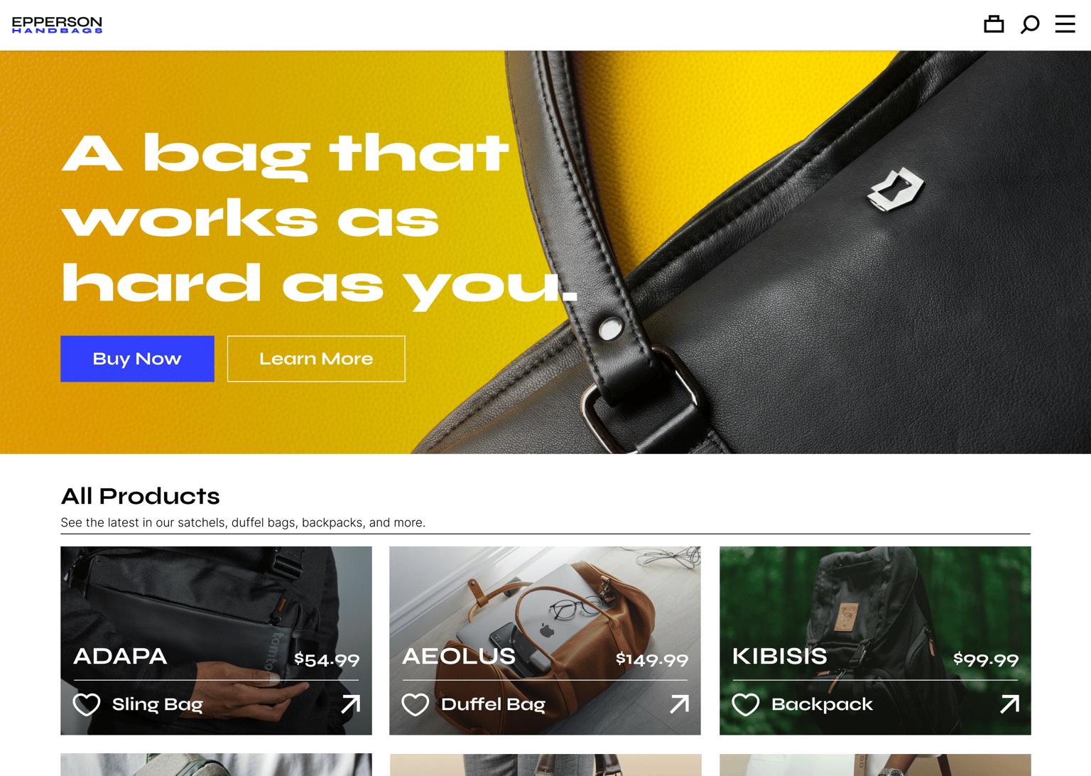 Epperson Handbags - Figma UI UX Design Essentials - image 1 - student project