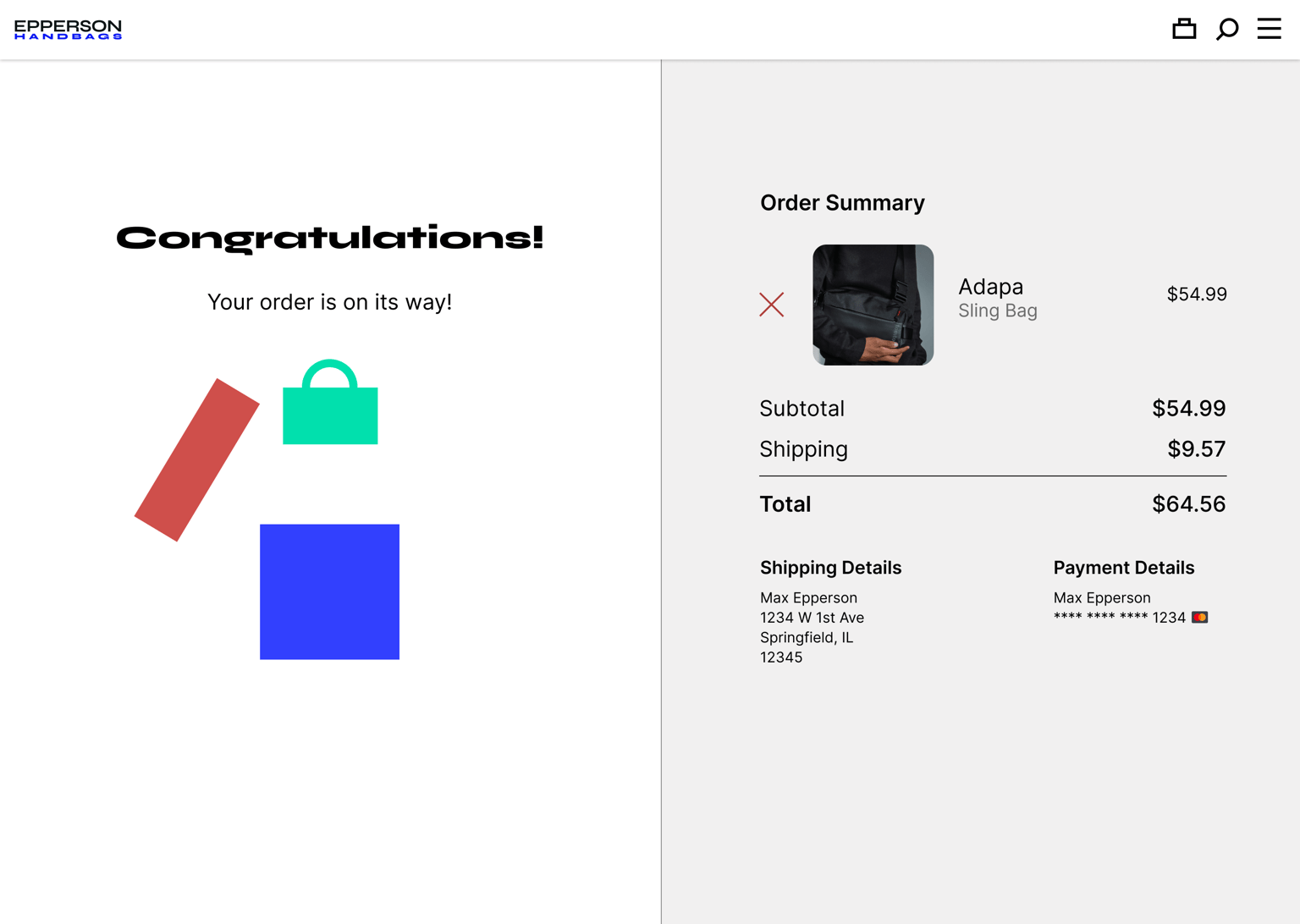 Epperson Handbags - Figma UI UX Design Essentials - image 14 - student project