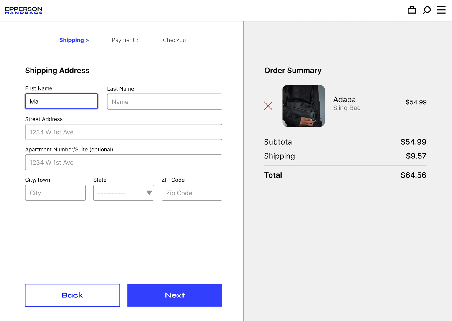 Epperson Handbags - Figma UI UX Design Essentials - image 10 - student project