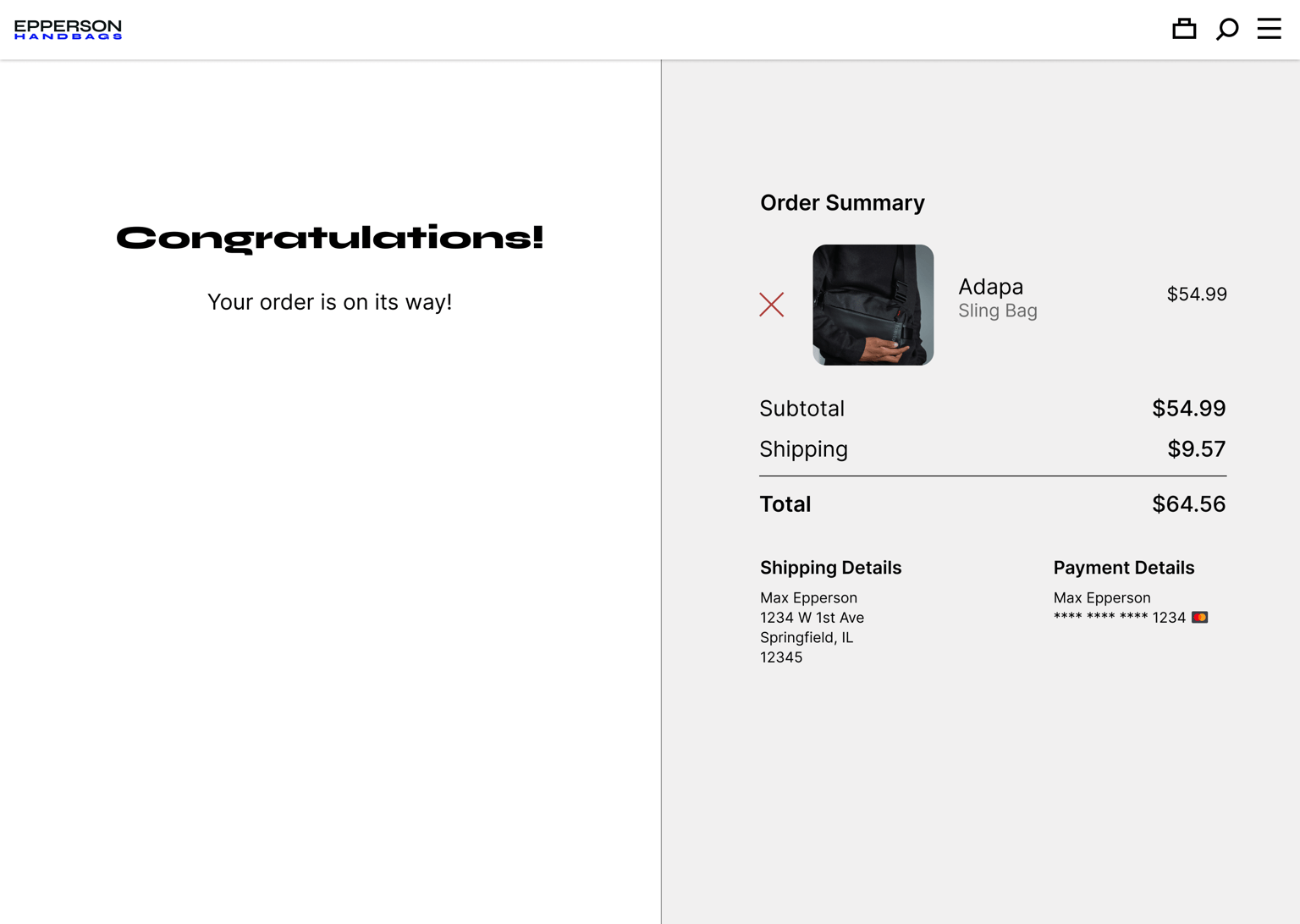 Epperson Handbags - Figma UI UX Design Essentials - image 13 - student project