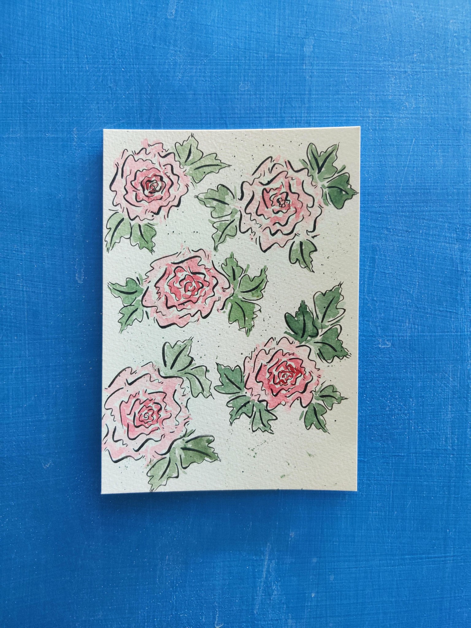 Loose Watercolor Roses - image 2 - student project