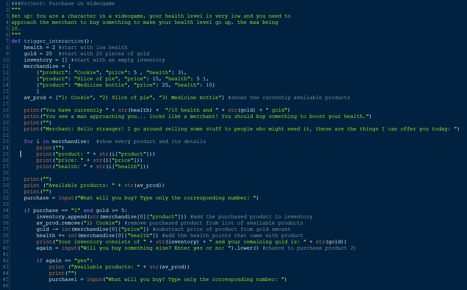 Python project:  videogame merchant - image 1 - student project