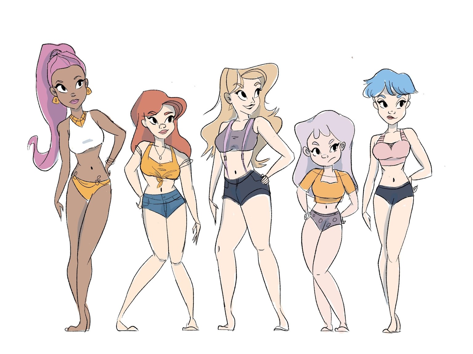 Women line-up character design assignment - image 1 - student project