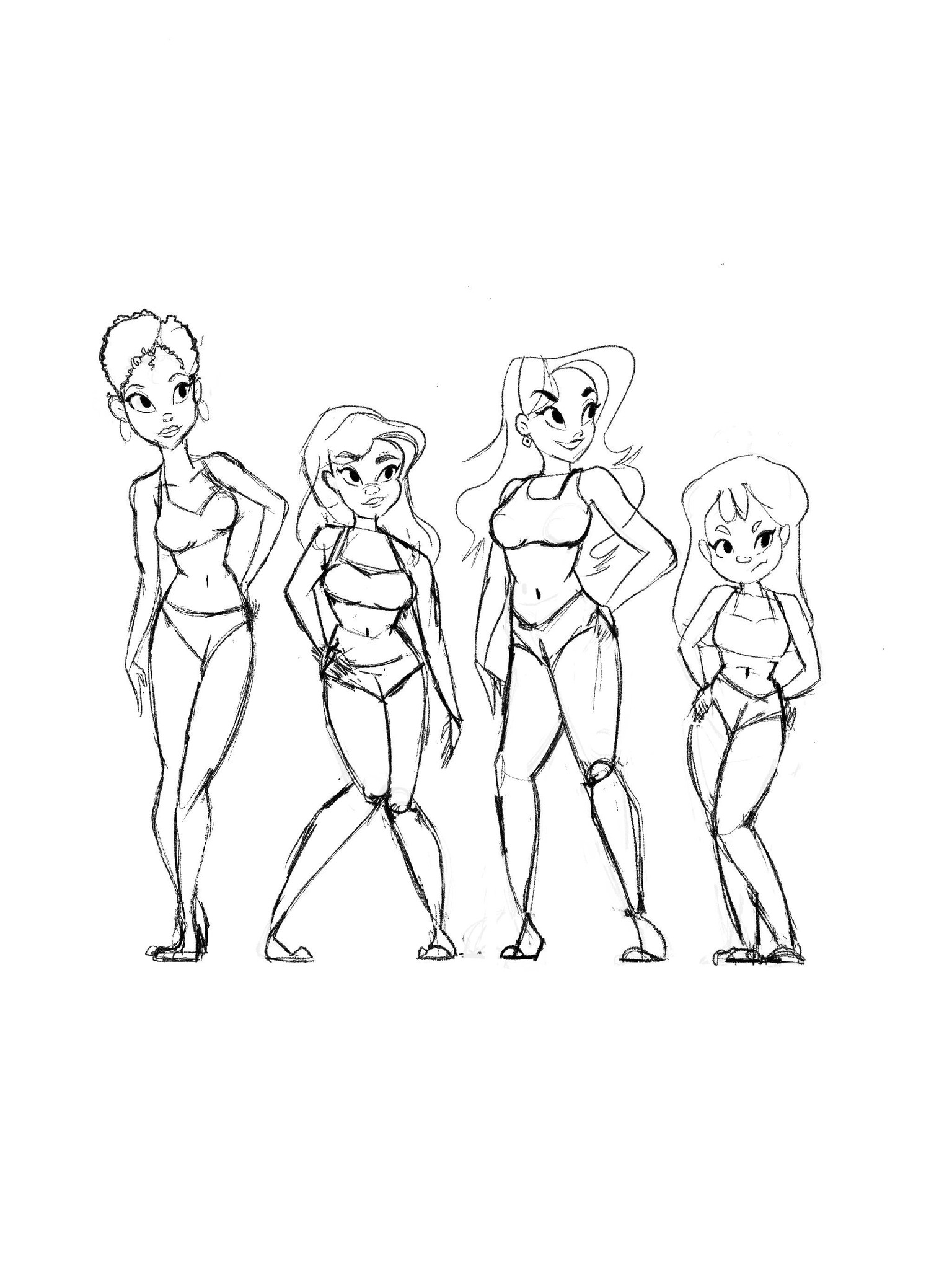 Women line-up character design assignment - image 2 - student project