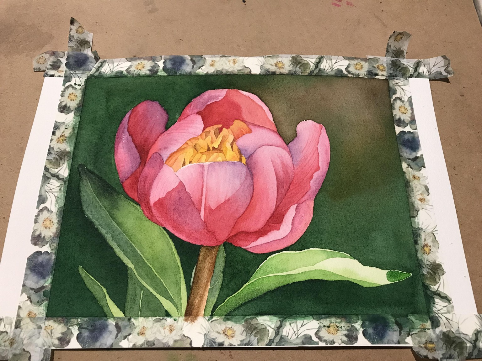 Peony in Watercolor - image 5 - student project