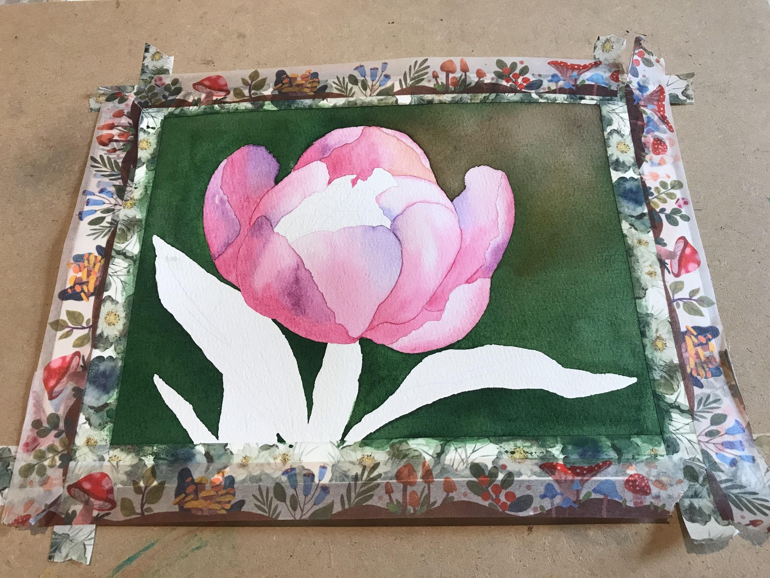 Peony in Watercolor - image 3 - student project