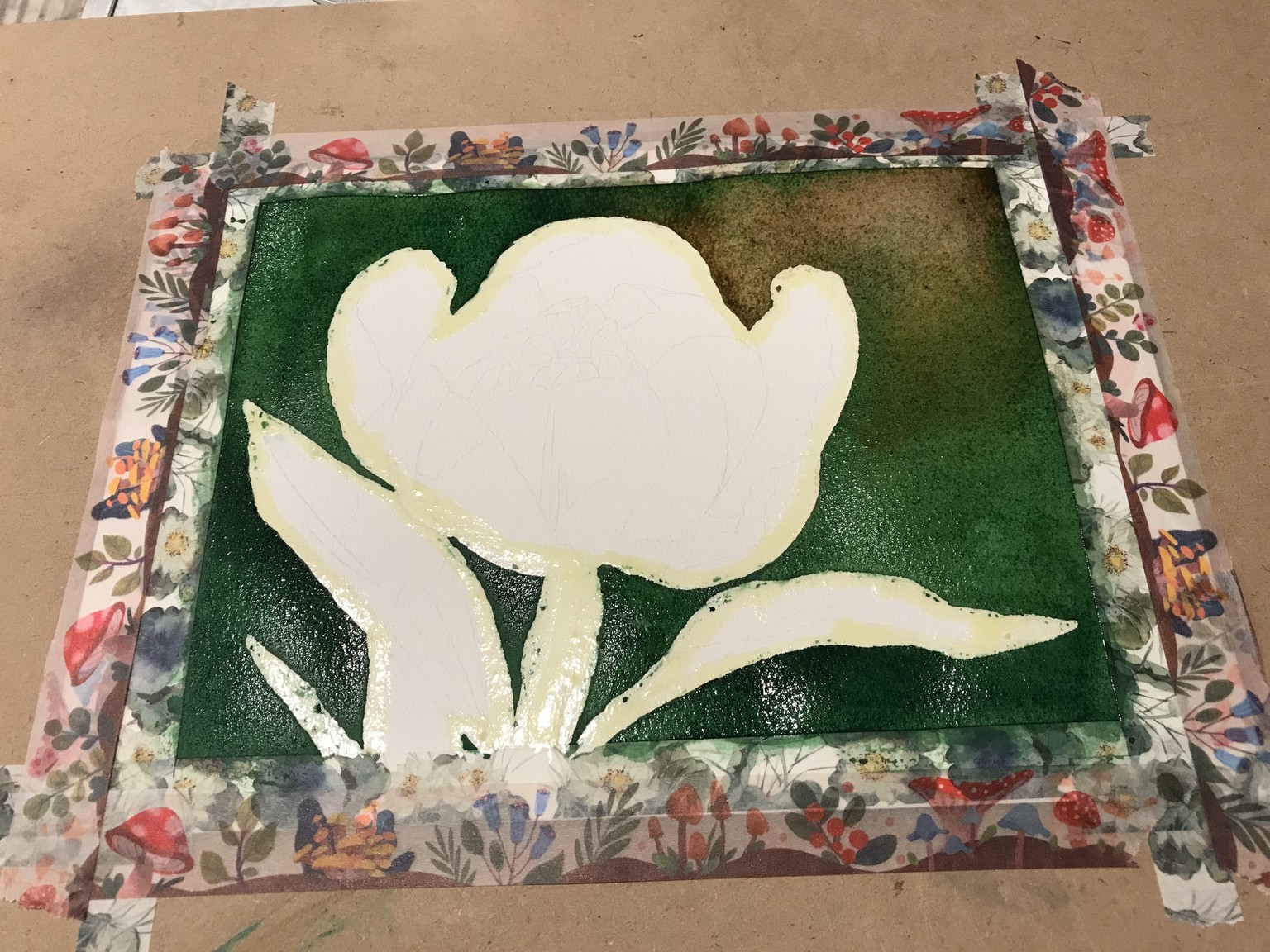 Peony in Watercolor - image 2 - student project