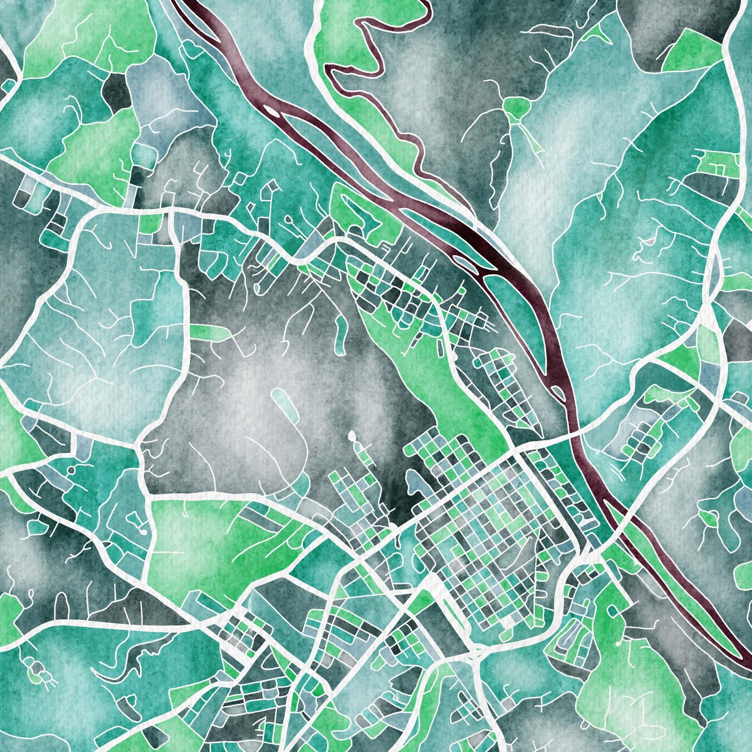 3 Illustrated Maps Made in Procreate - image 2 - student project