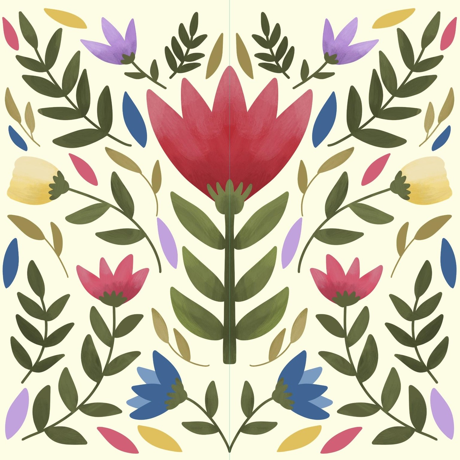 3 Folk Art Illustrations Made in Procreate - image 3 - student project
