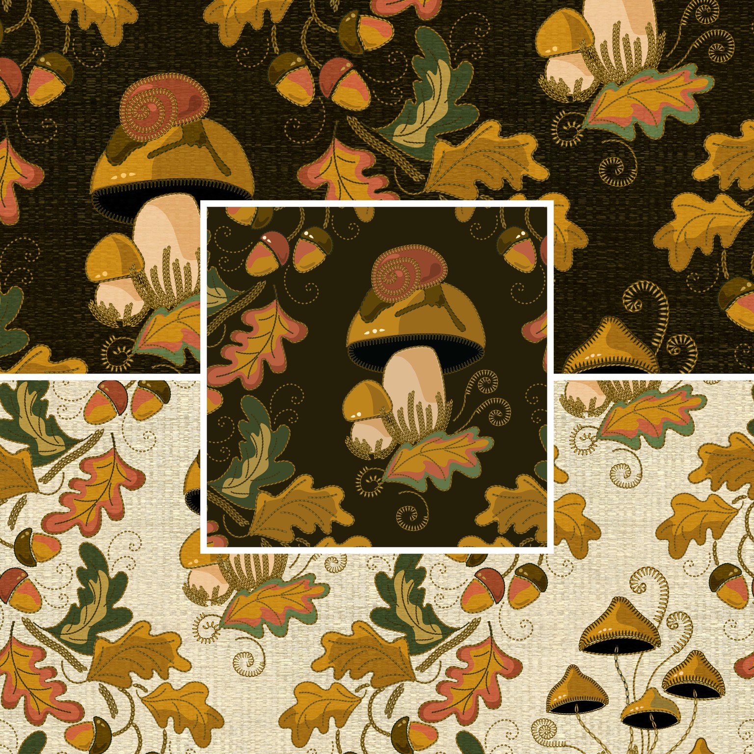 Vector patterns with a faux textile and gouache textures - image 3 - student project
