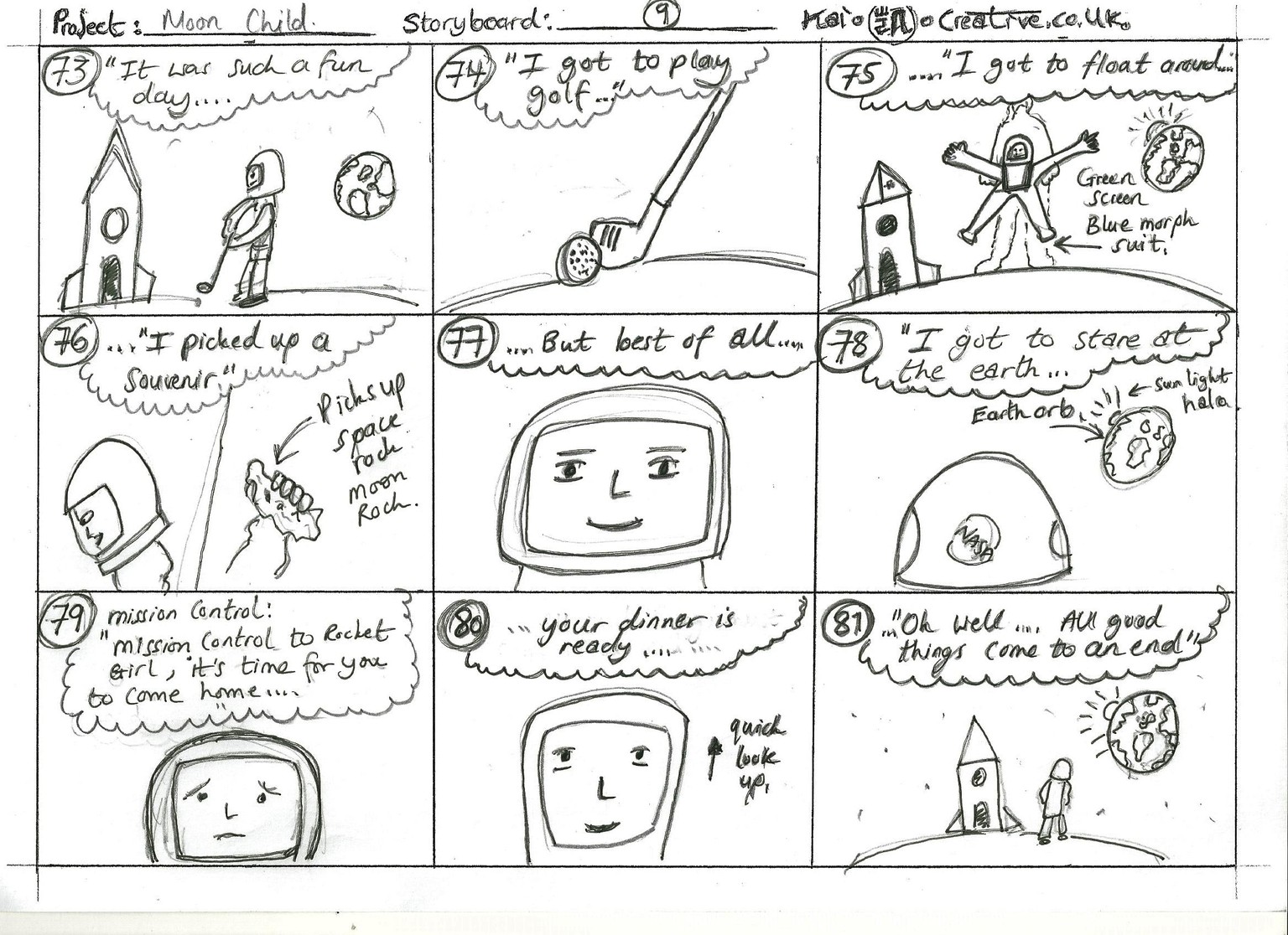 Complete Script and Storyboard for Rocket Girl - image 9 - student project