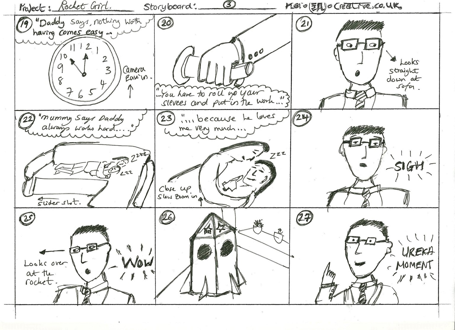 Complete Script and Storyboard for Rocket Girl - image 3 - student project