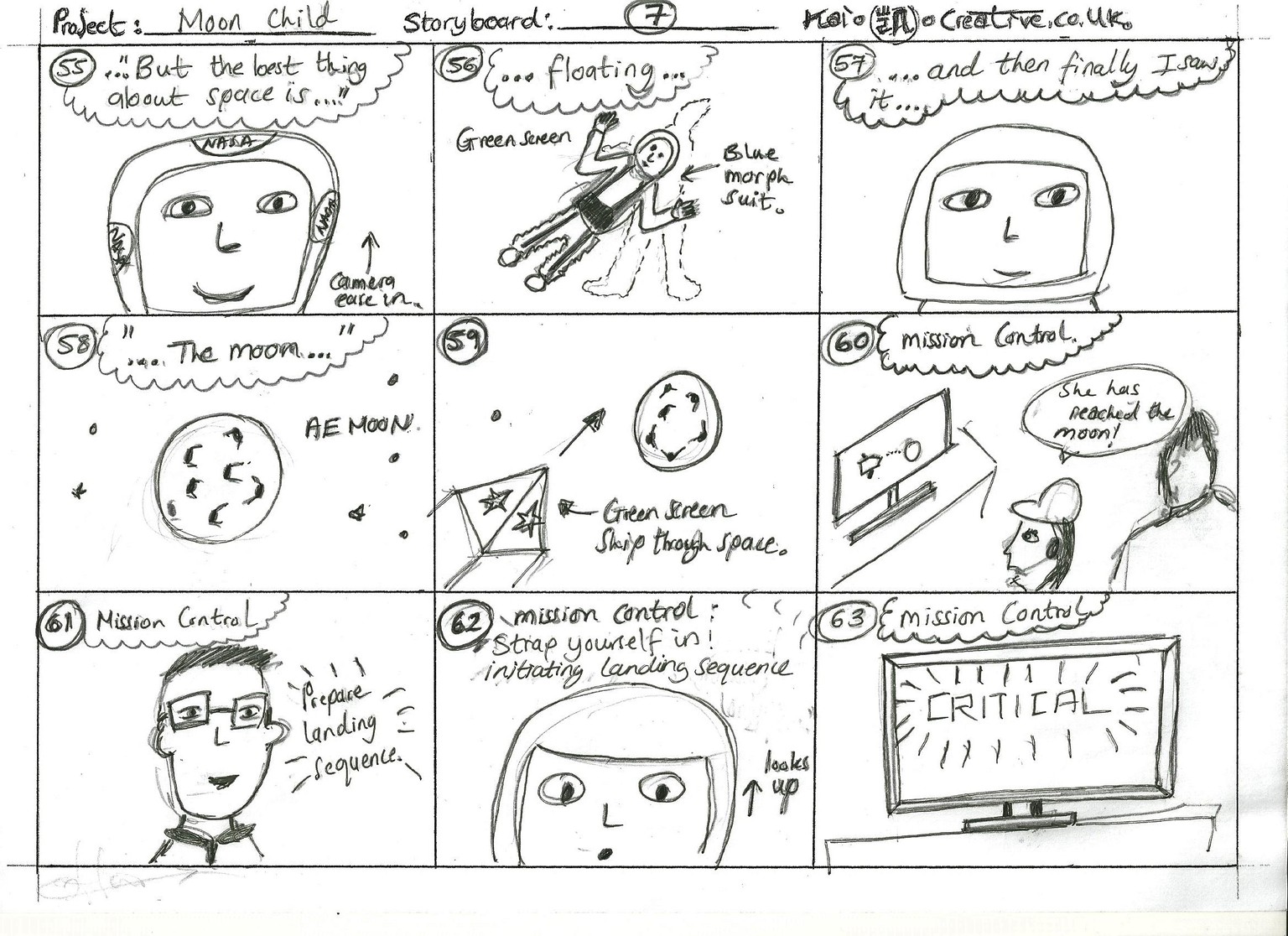 Complete Script and Storyboard for Rocket Girl - image 7 - student project