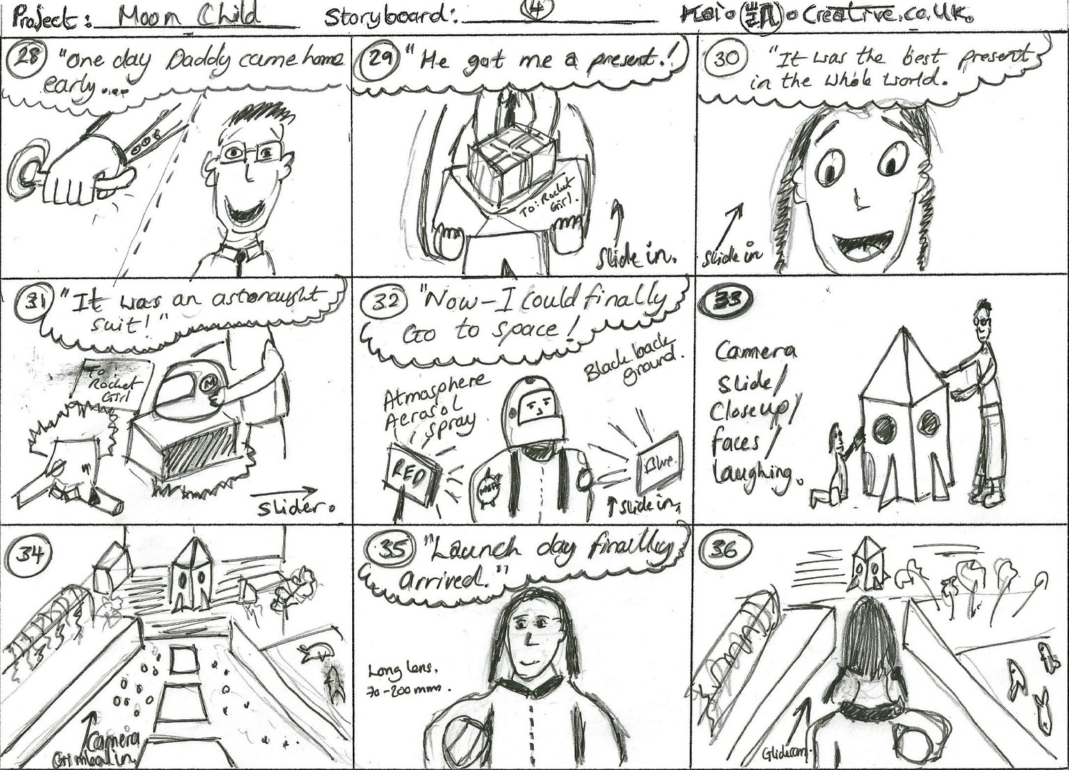 Complete Script and Storyboard for Rocket Girl - image 4 - student project